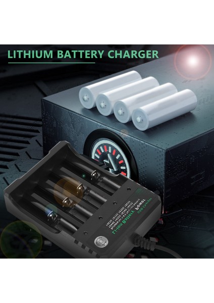 18650 Lityum Şarj Cihazı 4 Yuvalı 3.7V Akıllı USB Şarj Standı 14500 Parlak El Feneri Şarj Cihazı (Yurt Dışından)