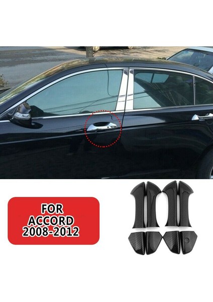 Parlak Karbon Fiber Yan Kapı Kolu 2008-13 Accord Sedan ile Uyumlu Kaplamalar (Yurt Dışından)