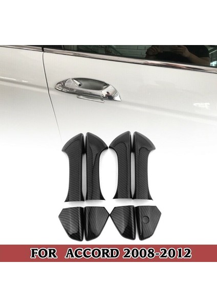 Parlak Karbon Fiber Yan Kapı Kolu 2008-13 Accord Sedan ile Uyumlu Kaplamalar (Yurt Dışından)