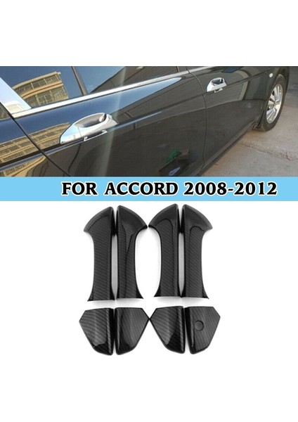 Parlak Karbon Fiber Yan Kapı Kolu 2008-13 Accord Sedan ile Uyumlu Kaplamalar (Yurt Dışından)