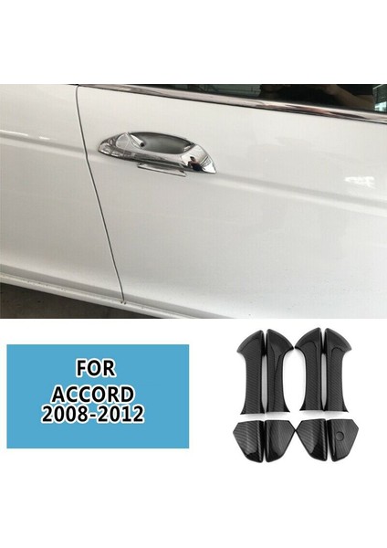 Parlak Karbon Fiber Yan Kapı Kolu 2008-13 Accord Sedan ile Uyumlu Kaplamalar (Yurt Dışından)