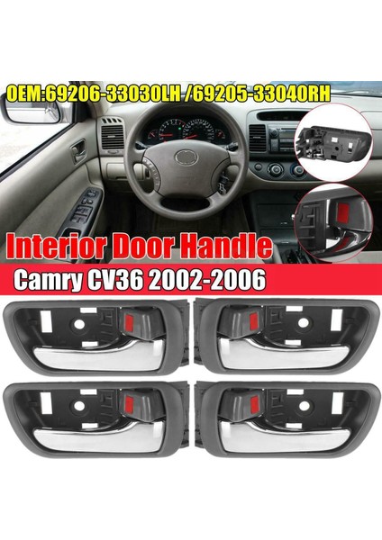 4 Adet Iç Iç Iç Kapı Kolu Krom CV36 2002-2006 69206-33030LH 69205-33040RH (Yurt Dışından)
