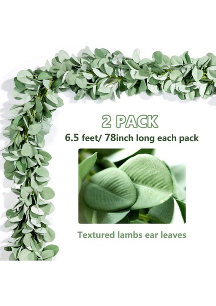 2 Paket Okaliptüs Çelenk, Kuzu Kulak Çelenk Sahte Yapraklar Asma Düğün Centerpiece Masa Partisi Ev Çiftlik Evi Dekor (Yurt Dışından) fiyatları