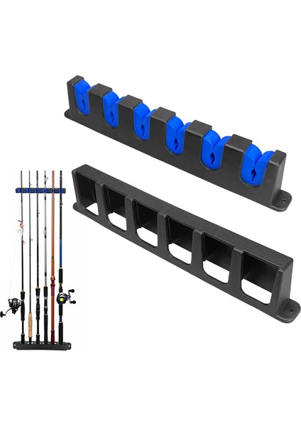 Garaj Kapısı Için 2x Olta Kamışı Tutucu Duvara Montaj, Tekne Için Olta Depolama Rafı, Dikey 6-Rod Organizatör Rafları (Yurt Dışından)