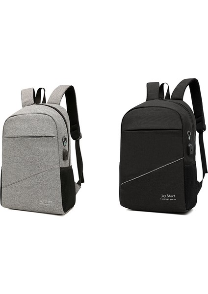 Adam Dizüstü Sırt Çantası USB Şarj Bilgisayar Sırt Çantaları Rahat Tarzı Büyük Sırt Çantası Iş Seyahat Çantası Mochilas Hombre Sırt Çantası Siyah (Yurt Dışından) modelleri