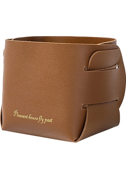 Deri Katlanır Kare Zar Depolama Sepeti Anahtarlar Için Taşınabilir Çeşitli Eşyalar Depolama Sepeti Kozmetik Depolama - C (Yurt Dışından)