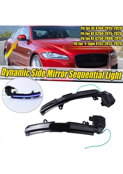 Araba LED Dinamik Yan Dikiz Aynası Işık Dönüş Sinyali Göstergesi ile Uyumlu Xe Xf Xj F-Type Xk Xkr I-Pace Mavi + Sarı (Yurt Dışından) fiyatları