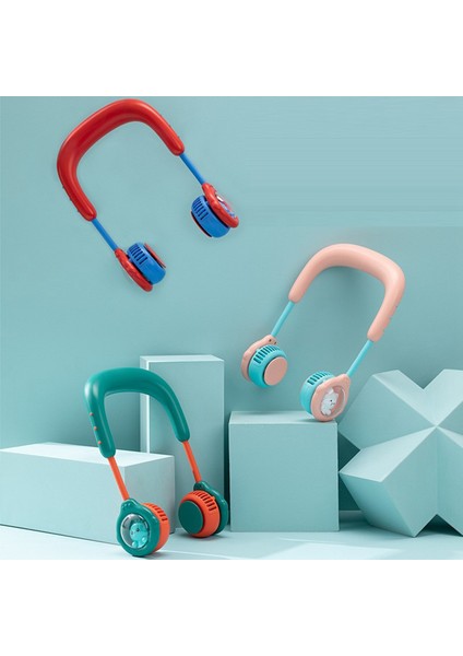 Taşınabilir Asma Boyun Fanı USB Şarj Edilebilir 4800MAH Sevimli Hava Soğutma Bladeless Spor Mini Soğutucu - Pembe (Yurt Dışından)