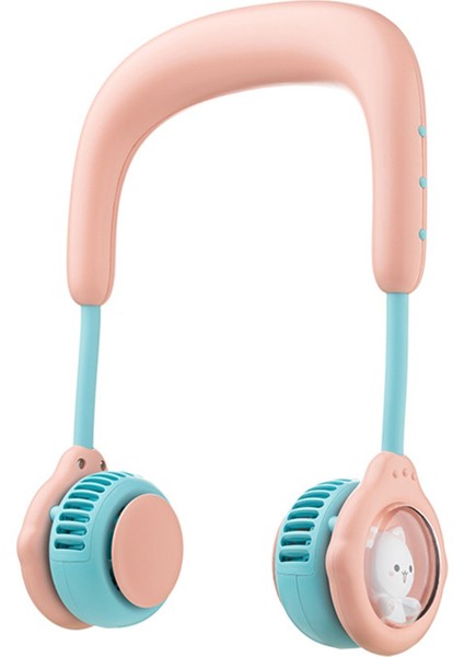 Taşınabilir Asma Boyun Fanı USB Şarj Edilebilir 4800MAH Sevimli Hava Soğutma Bladeless Spor Mini Soğutucu - Pembe (Yurt Dışından)