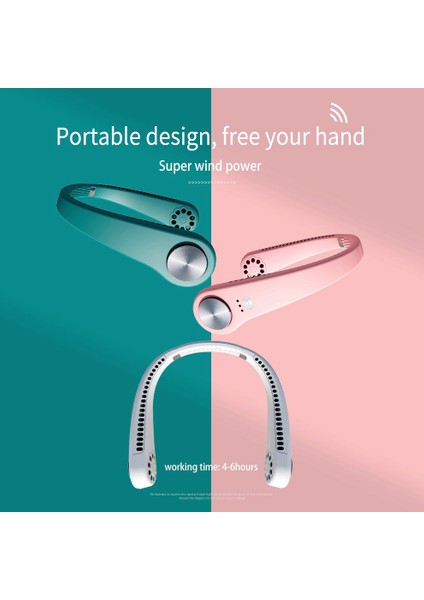 Mini El Ücretsiz Boyun Fanı, Giyilebilir USB Taşınabilir Tembel Boyun Bandı Asılı Spor Açık Seyahat Için Halter Fan Hava Soğutucu, Yeşil (Yurt Dışından) modelleri