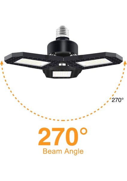 LED Garaj Lambası 40W Deforme Edilebilir Işık Yüksek Ayarlanabilir Açı Atölye Endüstriyel Lamba Için LED Işık (Sıcak Beyaz) (Yurt Dışından)