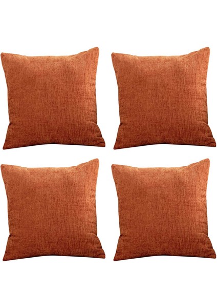 Yanmış Turuncu Yastık Kapakları 18X18 Inç 4'lü Set Modern Çiftlik Evi Rustik Dekoratif Kırlent Örtüsü Kare Yastık Kılıfı (Yurt Dışından)