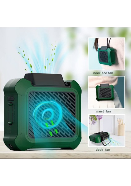 In1 Taşınabilir Bel Klipsli Fan, 20H 6000MAH Kişisel Kolye Fanı, Açık Havada Çalışma Kamp Gezisi Için Mini Giyilebilir Fanlar (Yurt Dışından)