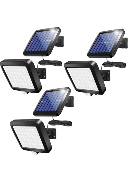 3x Güneş Enerjisi Duvar Lambası Açık Hava Hareket Sensörlü Işık 56 LED Güvenlik Gece Lambası Bahçe Garaj Için Driveway Sundurma Çit (Yurt Dışından)
