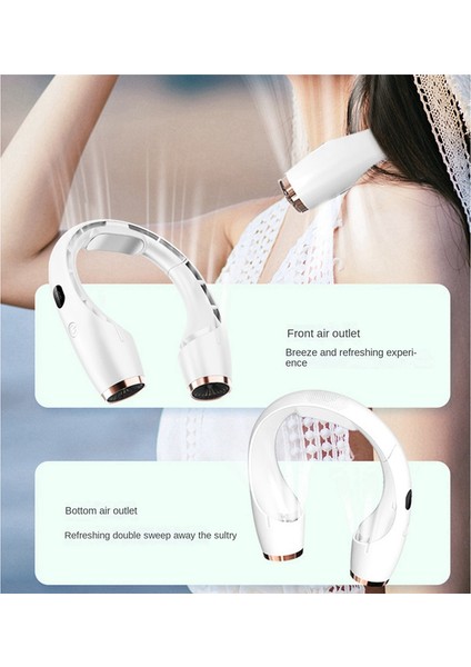 4000MAH Yaz Boyun Fanı Taşınabilir Soğutucu Mini Elektrikli Şarj Edilebilir Soğutma Açık Beyaz Için Bladeless (Yurt Dışından) fiyatları