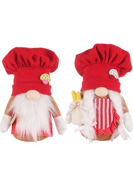 Noel Dekorasyonu Noel Kırmızı Örme Şef Şapkası Rudolph Dekorasyon Bebek Ev Pencere Dekorasyonu (Yurt Dışından)