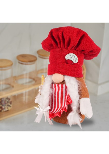 Noel Dekorasyonu Noel Kırmızı Örme Şef Şapkası Rudolph Dekorasyon Bebek Ev Pencere Dekorasyonu (Yurt Dışından) indirimleri