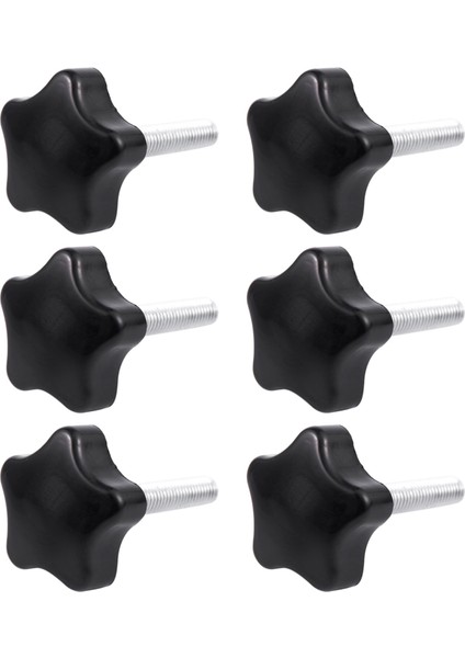 6 Adet M8 x 40MM Vidalar Yıldız Başlı Kanat Vida Kelepçe Topuzu Kolu Siyah (Yurt Dışından)