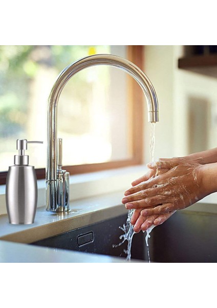 Sabun ve Losyon Dispenserleri 350 ml Paslanmaz Çelik Yaylı Köpük Pompası (Duş Jeli, Krem, Şampuan, Köpük, Yağ) (Yurt Dışından)