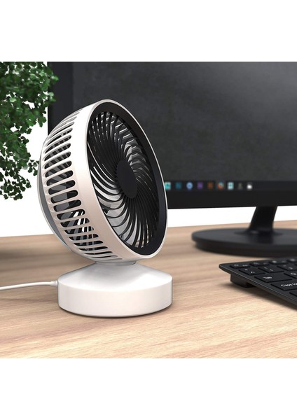 USB Fan Mini Masa Küçük Taşınabilir 7 Turbo Yaprak 22 ° Eğilebilir Saplı Ofis, Ev, Kamp, Araba Için Enerji Verimli Uws (Beyaz) (Yurt Dışından)