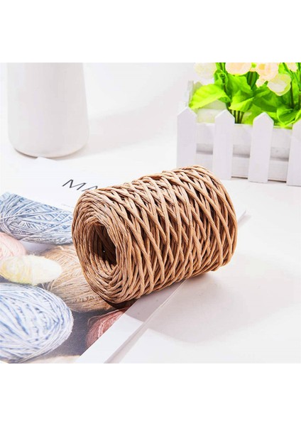 2 Adet 1.0mm Açık Kahverengi Çiçek Bağlama Tel Sarma Sicim El Yapımı Demir Tel Kağıt Rattan Çiçek Buketleri Için (Uzunluk: 210 M) (Yurt Dışından) indirimleri