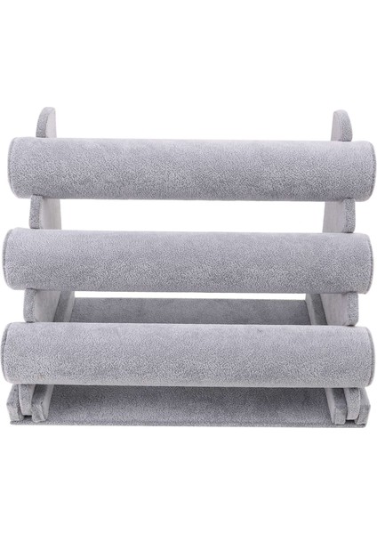 Хранение Продукции,üçlü Bilezik Tutucu Takı Ekran Standı Saat Bileklik Bar Kolye Depolama Organizatör Gri (Yurt Dışından)