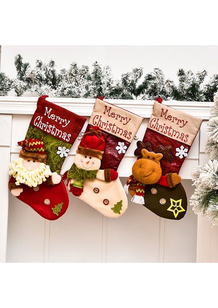 Ev Için Noel Çorabı Şeker Hediye Çantası Yeni Yıl Şömine Noel Ağacı Süsleme, Kardan Adam (Yurt Dışından) modelleri
