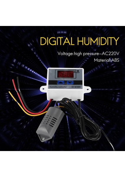 Dijital Nem Kontrol Cihazı Higrometre Nem Kontrol Anahtarı Nem Sensörü AC220V ile 0 ~ 99%rh Higrostat (Yurt Dışından)
