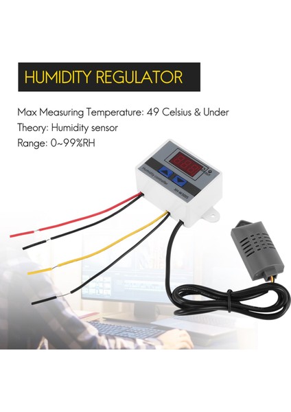 Dijital Nem Kontrol Cihazı Higrometre Nem Kontrol Anahtarı Nem Sensörü AC220V ile 0 ~ 99%rh Higrostat (Yurt Dışından)