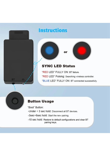 Pro Switch Joycon Blue'ya Geçiş Konsolu ile Uyumlu Bluetooth Kablosuz Kumanda Adaptörü (Yurt Dışından)