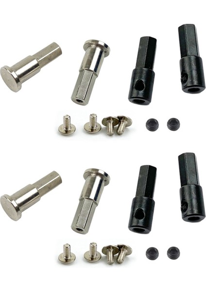 2x Wpl D12 1/10 Rc Araba Yükseltme Parçaları Metal 5mm Ön Tekerlek Göbeği Altıgen Adaptör Birleştirici ve Arka Aks Mili Adaptörü, B (Yurt Dışından)