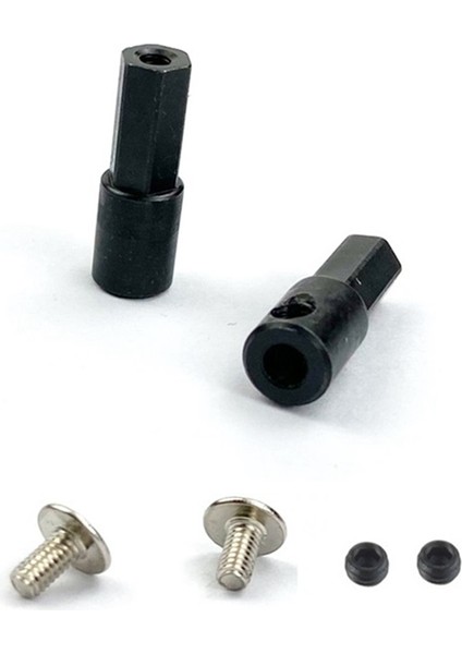 2x Wpl D12 1/10 Rc Araba Yükseltme Parçaları Metal 5mm Ön Tekerlek Göbeği Altıgen Adaptör Birleştirici ve Arka Aks Mili Adaptörü, B (Yurt Dışından) modelleri