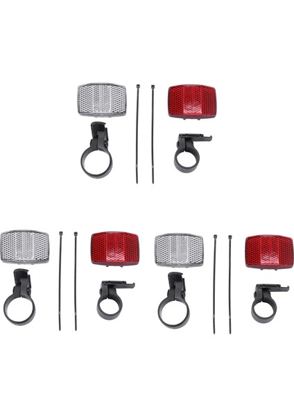 3 Çift Bisiklet Bisiklet Işık Reflektörü Arka Ön Gidon ve Sele Bar (Yurt Dışından)