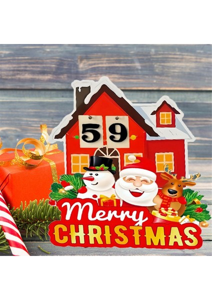 Декоративные Подарки,parti Kahve Evi Için Noel Advent Takvimi, Noel Sloganı Süsleri Noel Baba Ren Geyiği Kardan Adam Mutlu (Yurt Dışından)