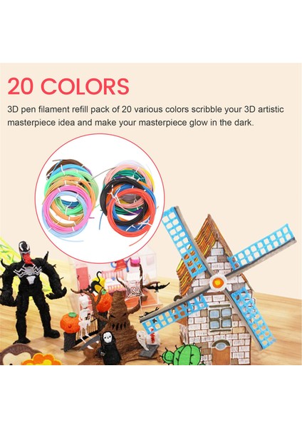 3D Baskı Kalemi Pcl Filament Yedekleri 1,75 Mm, 20 Rastgele Renk Paketi, 70 ° Düşük Erime Sıcaklığı, Çocuklar Için Hediyeler (200 Ft) (Yurt Dışından) fırsatları