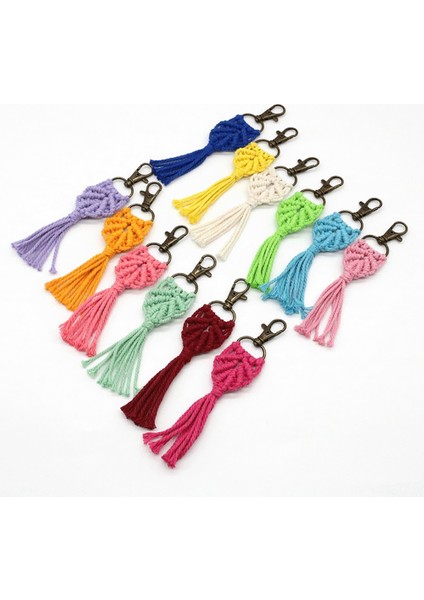 12 Parça Mini Makrome Anahtarlıklar Boho Makrome Çanta Takılar Araba Anahtarı Çanta Telefon Malzemeleri Için (Yurt Dışından) fırsatları
