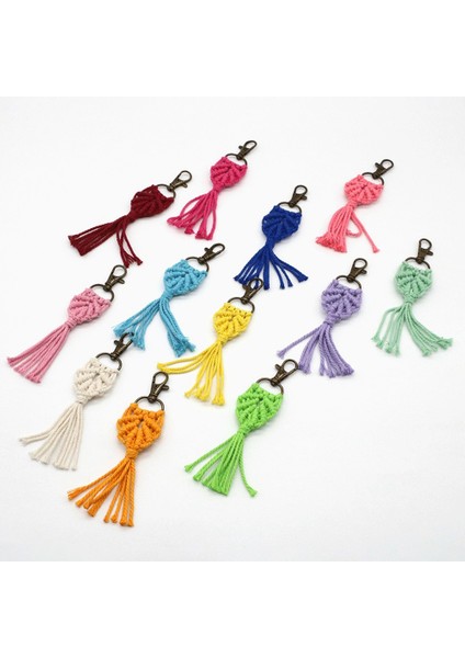 12 Parça Mini Makrome Anahtarlıklar Boho Makrome Çanta Takılar Araba Anahtarı Çanta Telefon Malzemeleri Için (Yurt Dışından) indirimleri