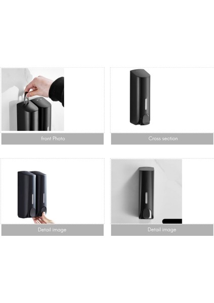 2x 350 ml Sabunluk Duvara Monte Manuel Sabunluk Banyo Duş Jeli Sıvı Şampuanlık Tutucu (Yurt Dışından)
