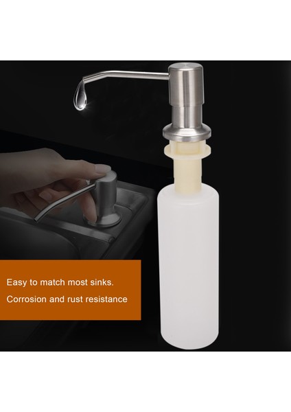 Mutfak Lavabo Için 2 Paket Sabunluk Ankastre Tasarım Lavabo Sabunluk, Şişeli Mutfak Sabunu Pompası (300ML) (Yurt Dışından)