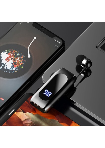 K55 Yaka Kablosuz Kulaklık Dijital Ekran Su Geçirmez Iş Kablosu Kulak Içi Ultra Bluetooth Kulaklık, A (Yurt Dışından)