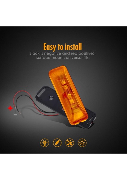 DC12V LED Çamurluk Su Geçirmez Yan Sinyal Lambası Römork Kamyon Tekne Için Sinyal Işığı (Yurt Dışından)