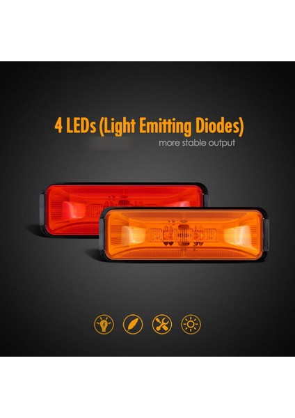 DC12V LED Çamurluk Su Geçirmez Yan Sinyal Lambası Römork Kamyon Tekne Için Sinyal Işığı (Yurt Dışından)