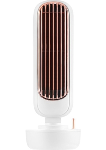 Taşınabilir USB Kule Tipi Bladeless Su Su Buharlı Vantilatör El Retro Soğutma Klima Nemlendirici-Beyaz (Yurt Dışından)