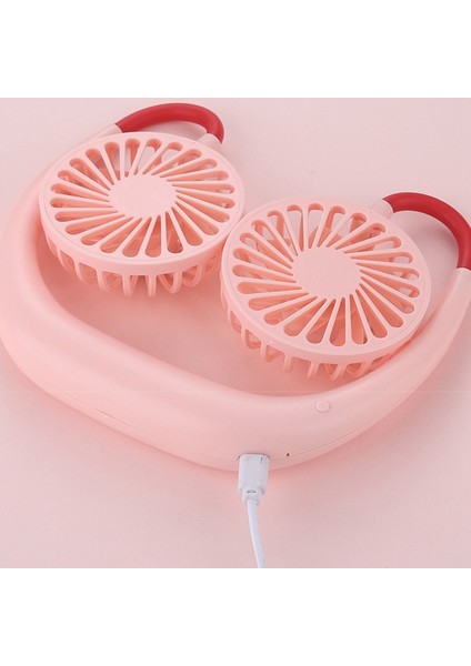 Taşınabilir Boyun Asılı Fan USB Şarj Edilebilir Eller Serbest Soğuk Soğutucu Mini Çift Kafa Ev Ofis Açık Spor, A (Yurt Dışından) fiyatları