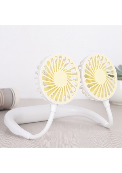 Taşınabilir Boyun Asılı Fan USB Şarj Edilebilir Eller Serbest Soğuk Soğutucu Mini Çift Kafa Ev Ofis Açık Spor, A (Yurt Dışından) fırsatları
