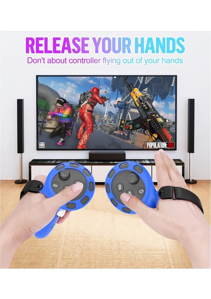 3 Koruyucu Kapak Tutma Kolu Kontrol Tutacağı, Ön Kulaklık Kapağı ve Yüz Kapağı, Vr Aksesuarları-Mavi ile Uyumlu (Yurt Dışından) indirimleri