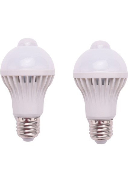 2x E27 LED Ampul Işık Hareket Sensörü Işık LED Pır Hareket Sensörü Lamba Küre Ampul Işık Lambası, 5 W (Yurt Dışından)