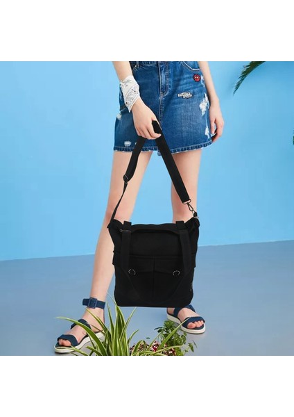 Rahat Kanvas Çanta Askı Süsleri Kız Öğrenciler Vahşi Omuz Çantası Messenger Çanta Kadın Siyah (Yurt Dışından) fiyatları