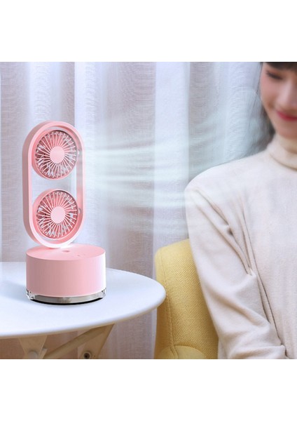 Masaüstü Çift Kafa Nemlendirici Hava Soğutma Fanları Dönebilen Geniş Açı Ayarı Taşınabilir USB Masa Soğutucu - Mavi (Yurt Dışından) indirimleri