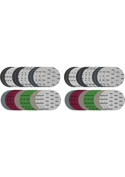 60 Adet 5 Inç Zımpara Diski Setleri, Kanca ve Döngü 5 Inç 8 Delik Kombinasyonu (800/1000/1500/2000/3000/5000) Zımpara Kağıdı (Yurt Dışından)